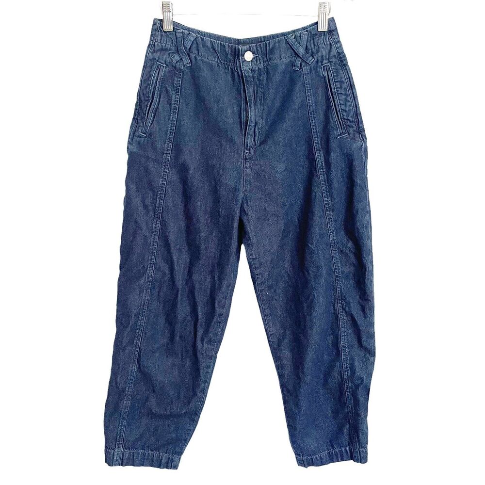 Zara Dark Wash Balloon‎ Jeans Size 4 Cropped Mom Relaxed Style Festival Hippie